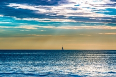 Sailboat wide sunset